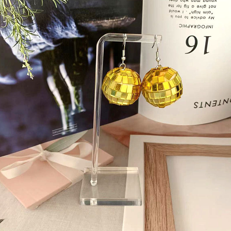 Wholesale  American retro disco earrings disco laser light ball earrings