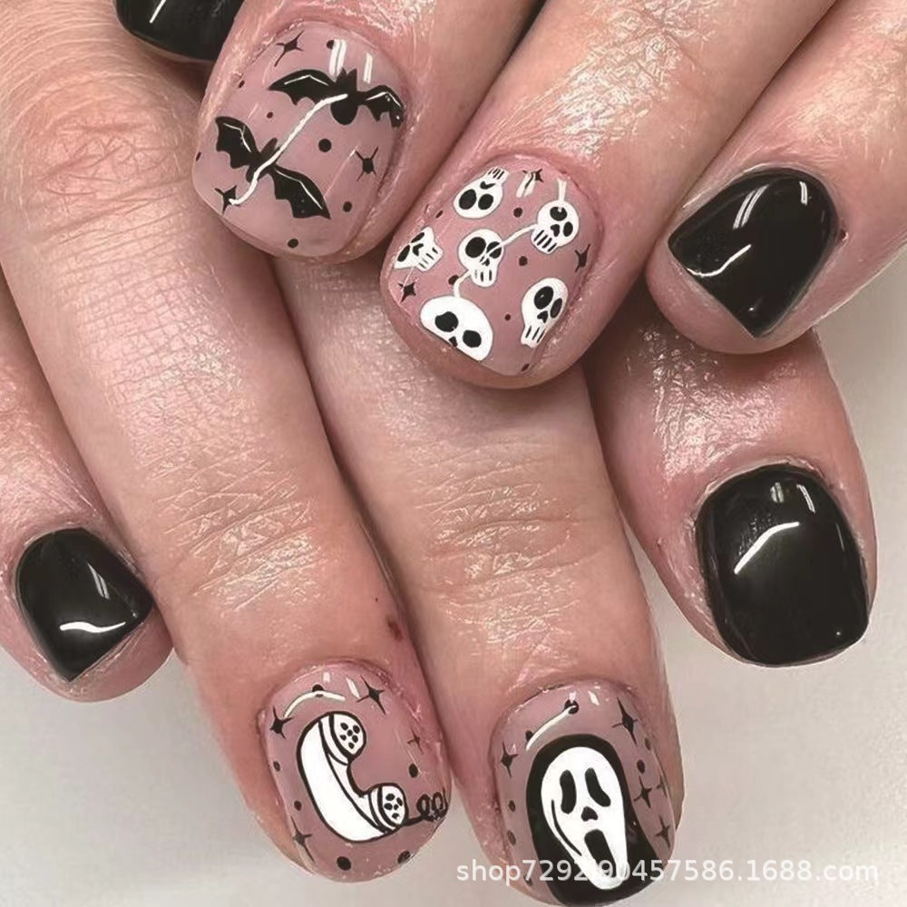 Wholesale Halloween 24 Pieces/box Press-on Nails Kits Nail Stickers ACC-NS-XingNai015