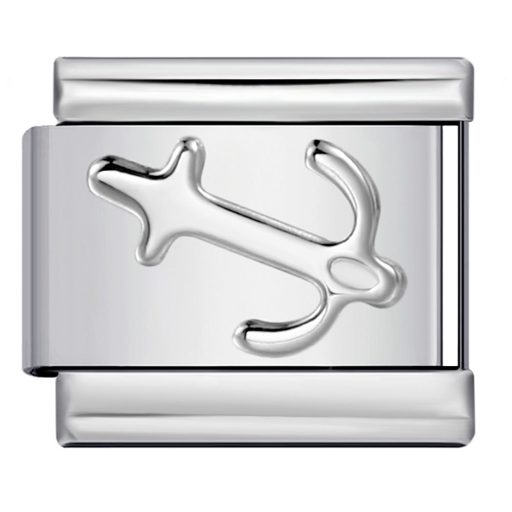 Wholesale Italian Charm Bracelet 9mm DIY Splicing Removable Convex Silver Stainless Steel Composable Bracelet