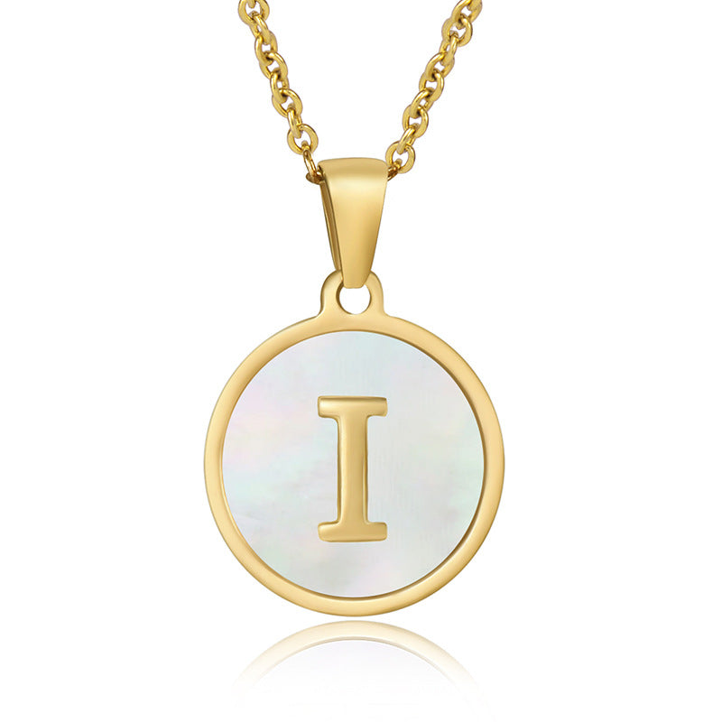 Wholesale Fashion Round Letter Stainless Steel Plating Necklace ACC-NE-Zhongy001