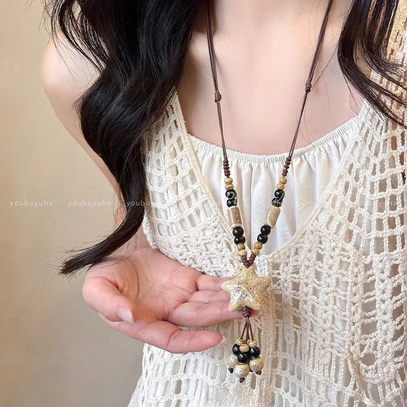 Wholesale  Colorful Natural Stone Rice Beads Necklace