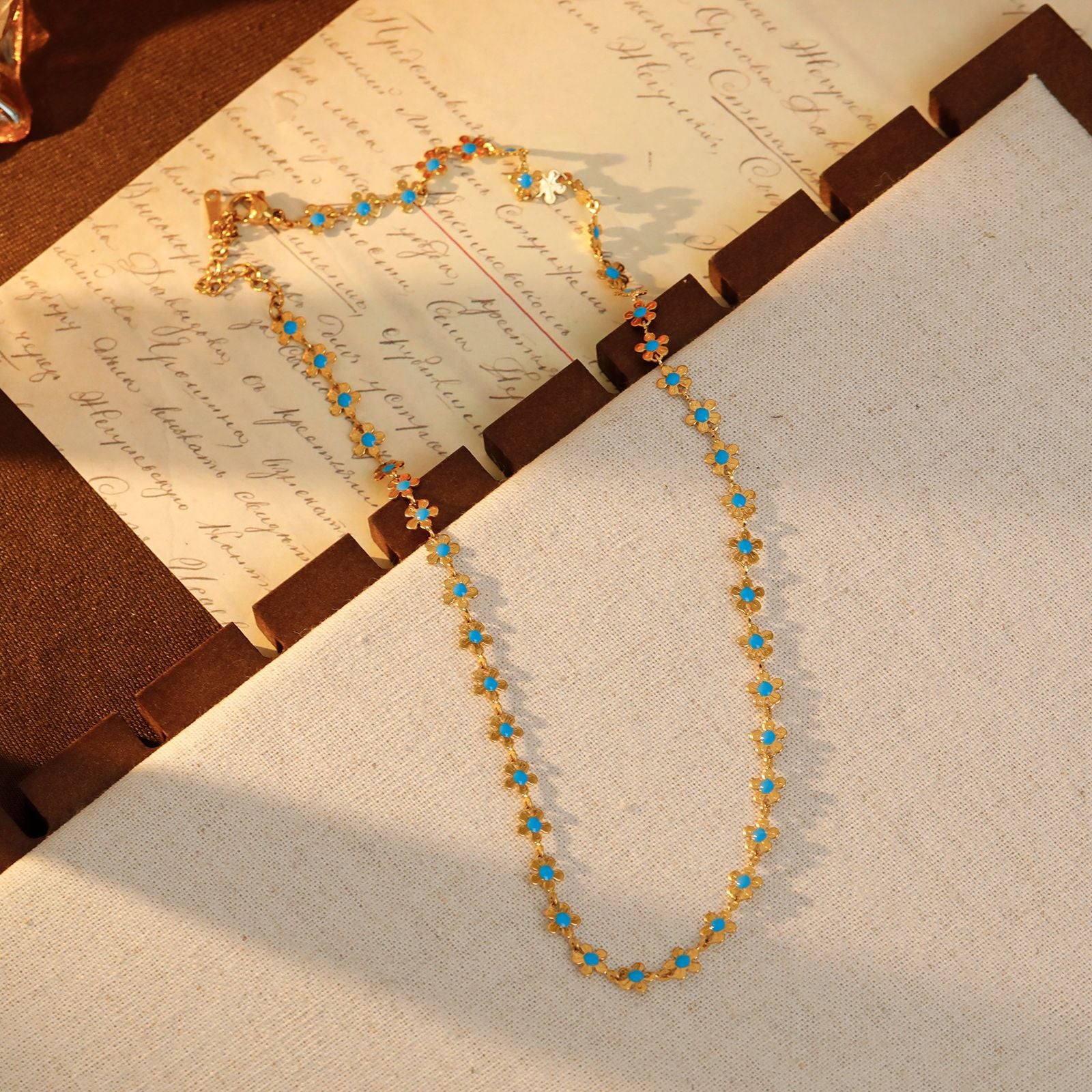 Wholesale Summer Green Flower Necklace