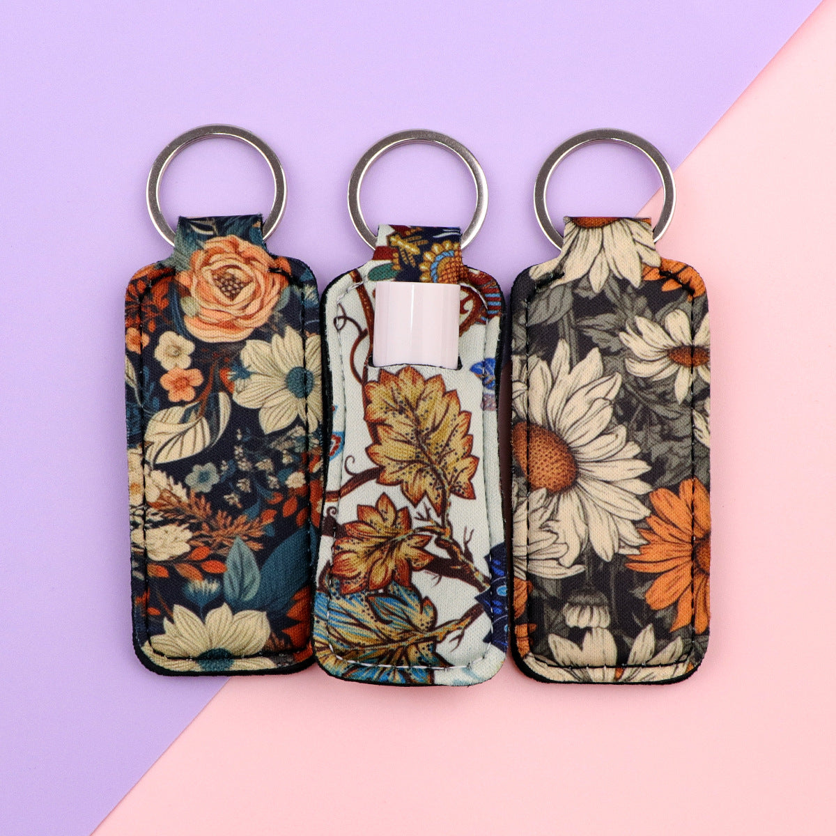 Wholesale 6pcs Flower Lipstick Case Keychain