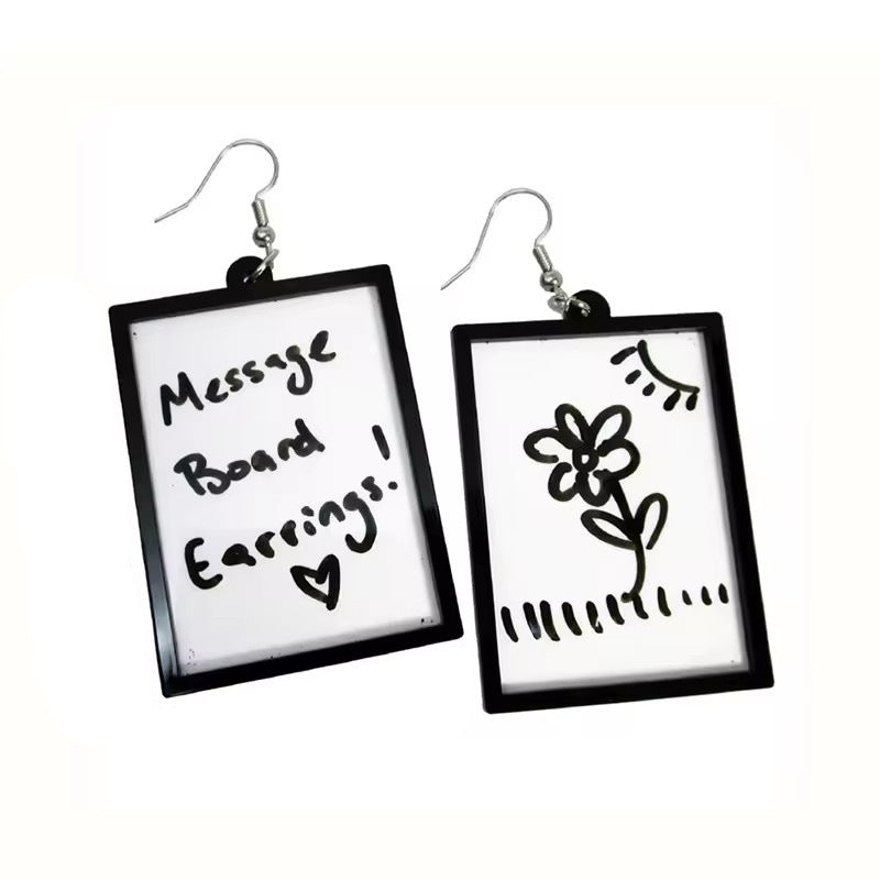 Wholesale Acrylic Message Board Pendant Earrings