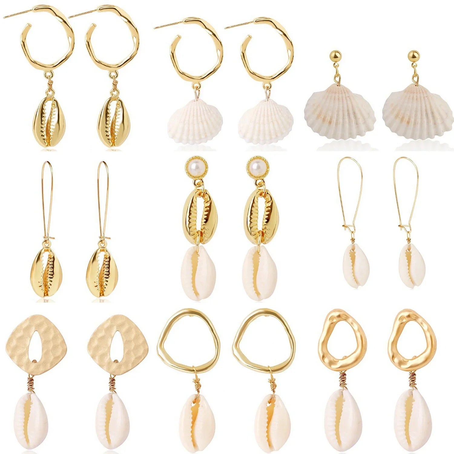 Wholesale White Shell Pearl Natural Stone Earring