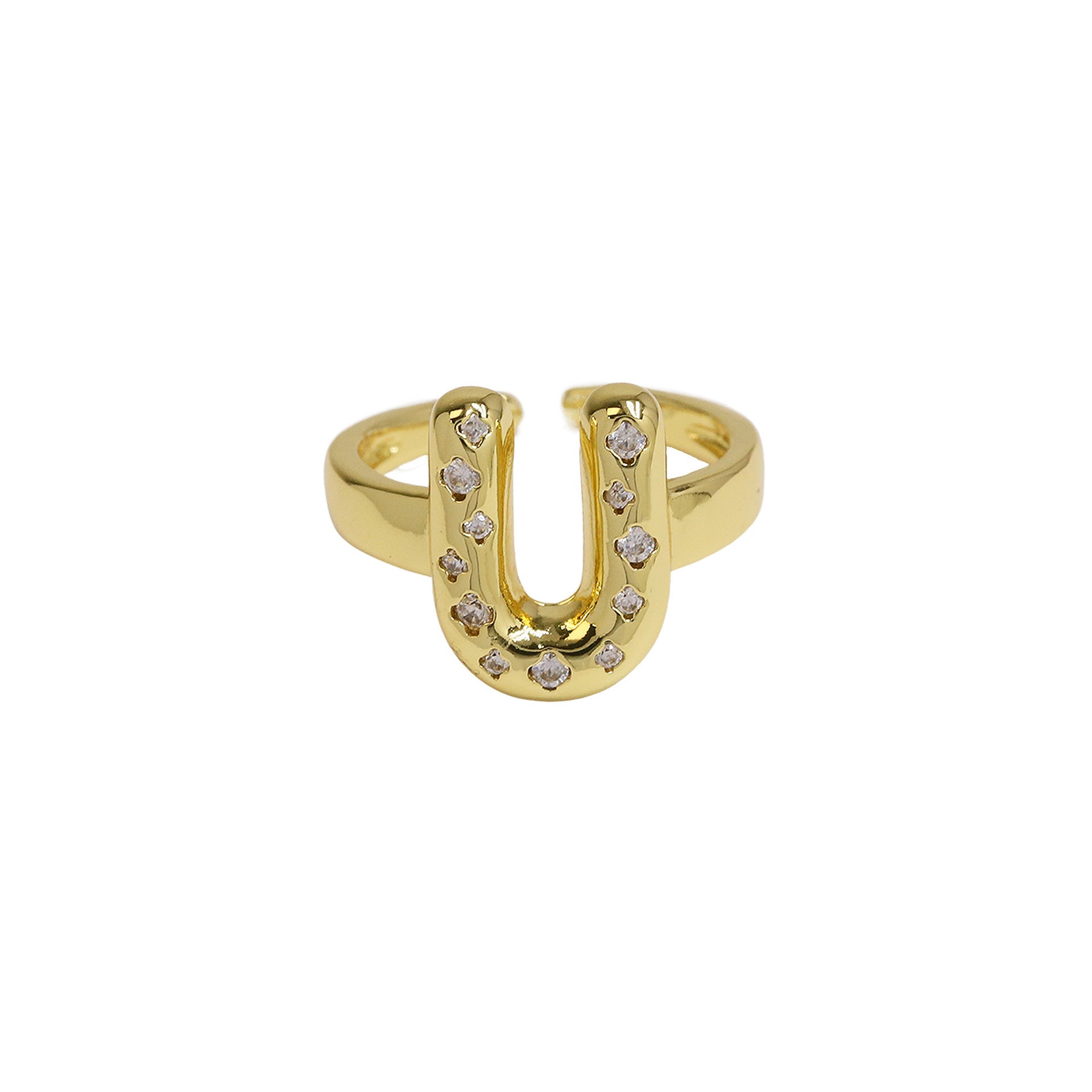 Wholesale Micro-inlaid Zircon Bubble Bubble Balloon Cute 26 English Letters Open Ring