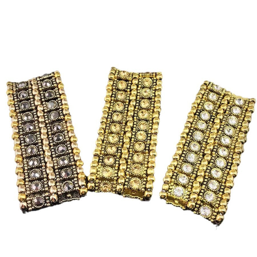 Wholesale Retro Punk Style Full of Rhinestones Elastic Bracelet
