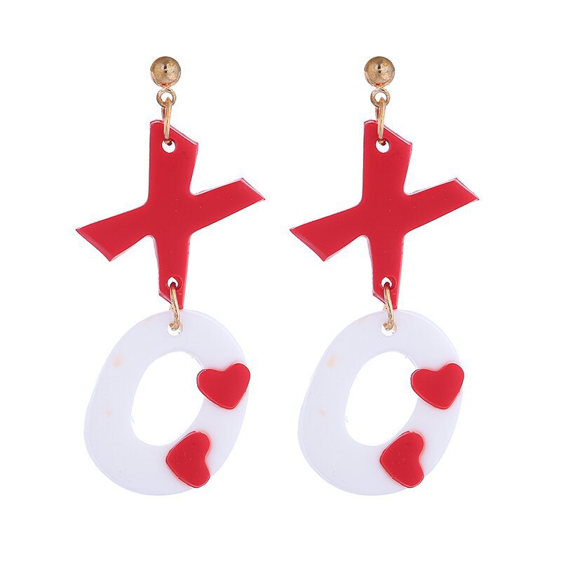 Wholesale Polymer Clay Valentine' s Day XO Heart Envelope Earrings