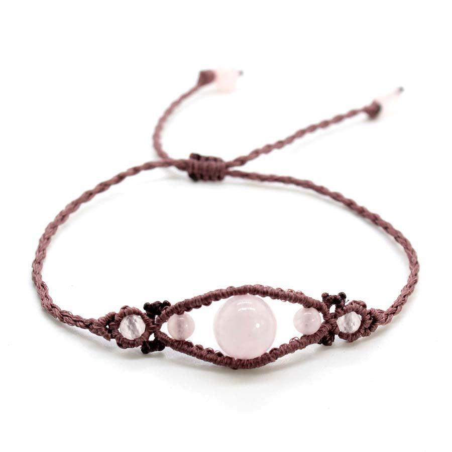 Wholesale Amethyst Gemstone Beaded Bracelet Angel Eye Handwoven Adjustable Retro Chic Everyday Jewelry
