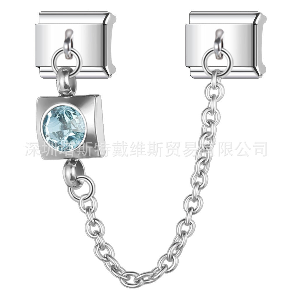 Wholesale Italian Modular Starry Sky Rhinestone Chain Bracelet,  Stainless Steel Electroplated,  Chic Jewelry Accessory for Everyday Wear