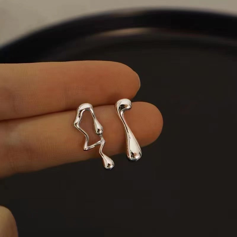 Wholesale Asymmetric Cold Lava Earrings