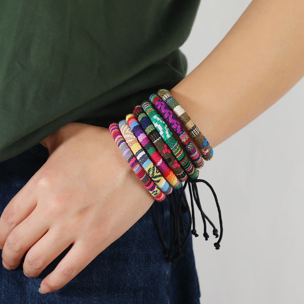 Wholesale Bohemian Colored Wax Rope Bracelet