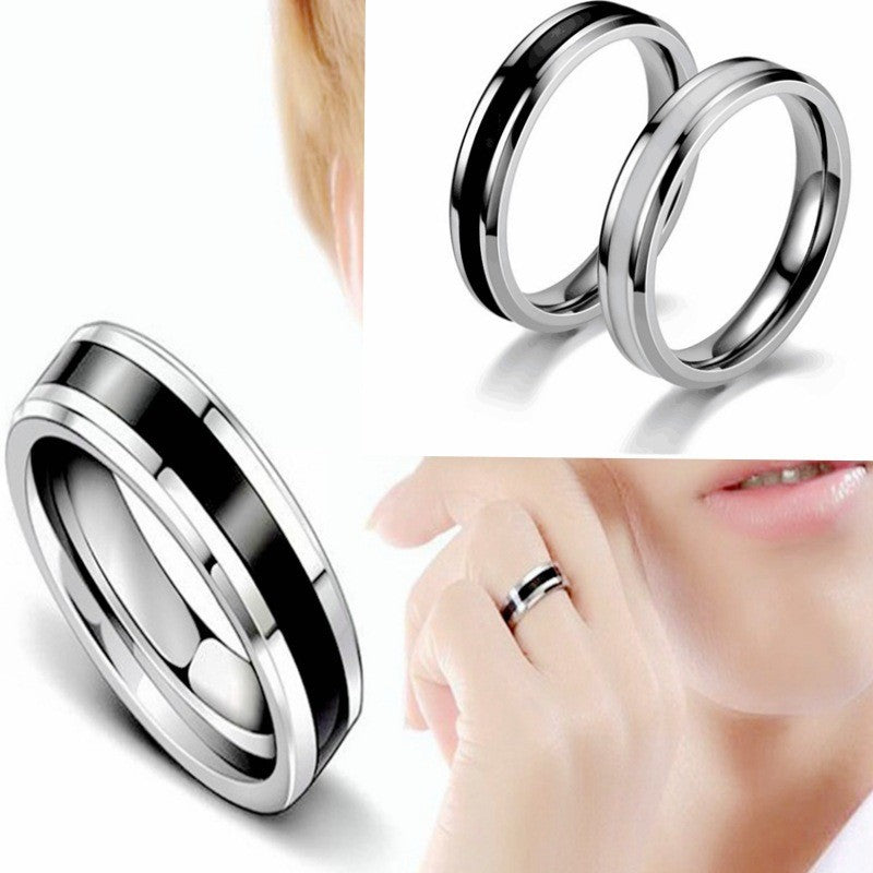 Wholesale Drop Oil Ring Fashion Stainless Steel Couple Ring