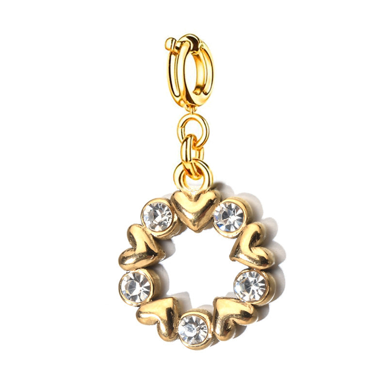 Wholesale Stainless Steel Color-Preserving DIY Heart  Charms