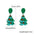 Wholesale  sparkling printed earrings  green Christmas tree five-pointed star acrylic earrings