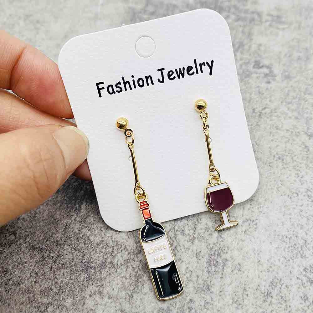Wholesale Alloy Oil Drop Earrings Beer Red Wine Earrings