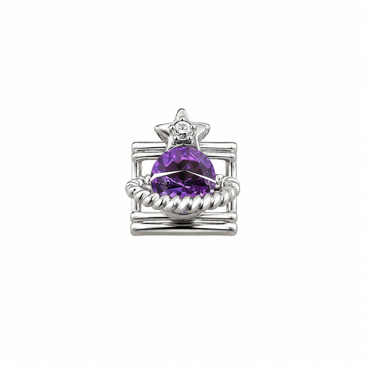 Wholesale Chic Stainless Steel Fashion Bracelet with Purple Crystal Butterfly Star Moon Design Boutique Resale