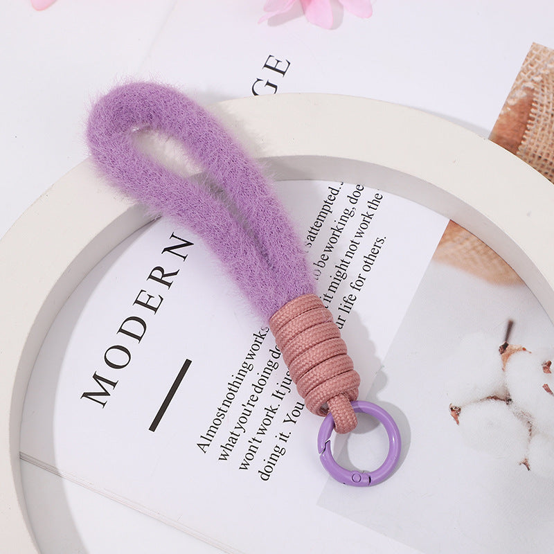 Wholesale hand-woven plush rope Keychains