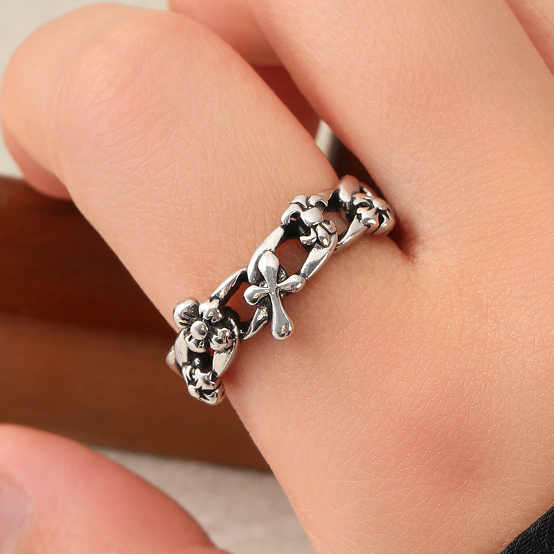 Wholesale Hip Hop Rose Flower  Ring