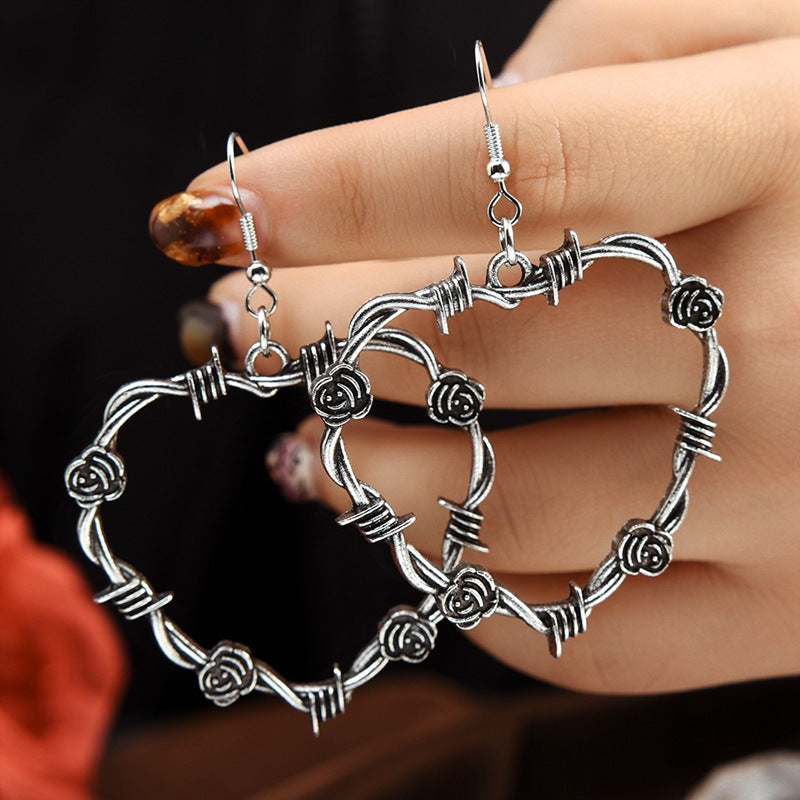 Wholesale Gothic Valentine Heart Hoop Earrings