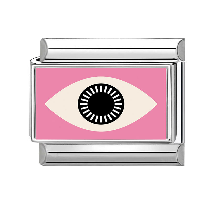 Wholesale Pink series flower  DIY  Single Section Creative Stainless Steel Composable Bracelet