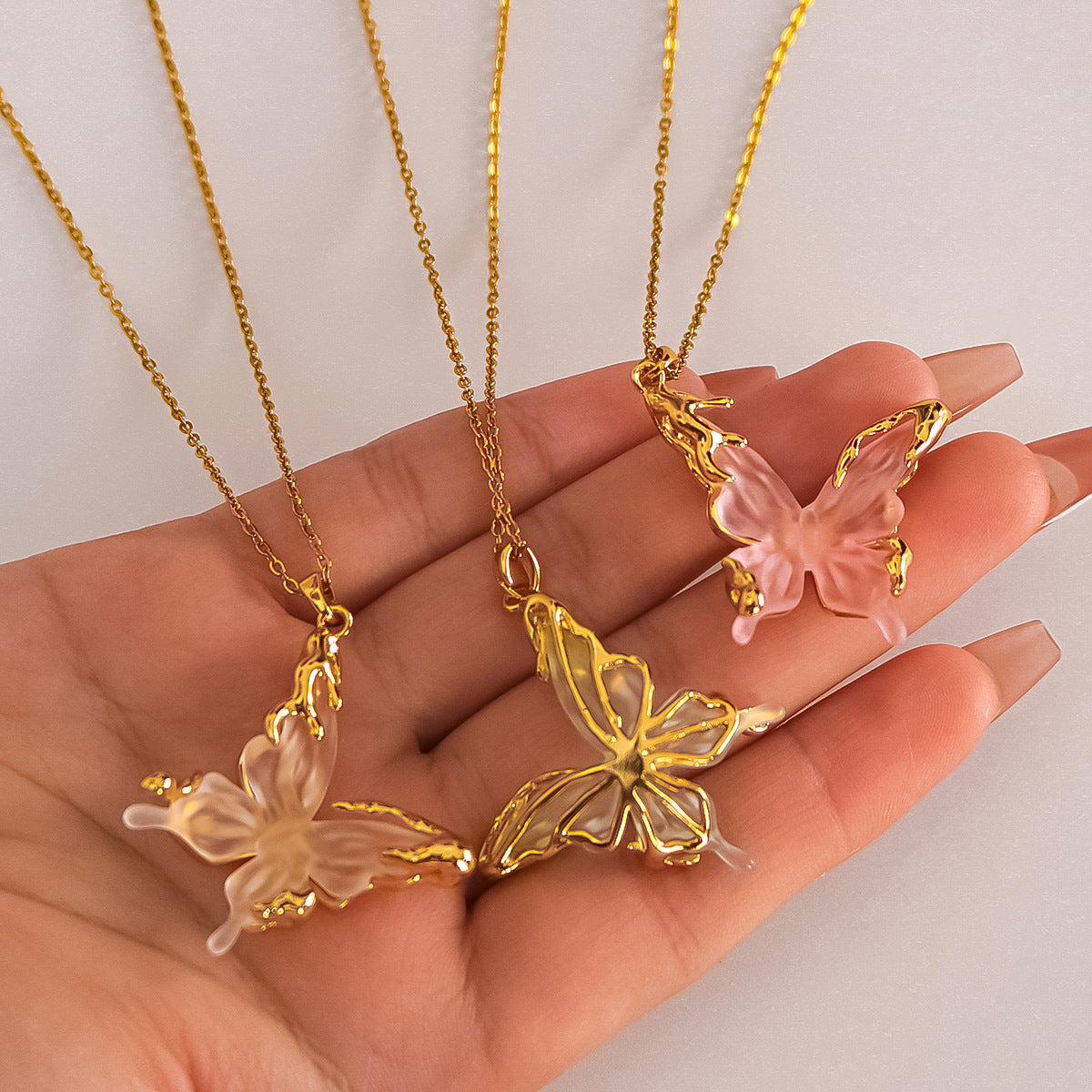 Wholesale Stainless Steel Necklace Copper Butterfly Pendant Necklaces