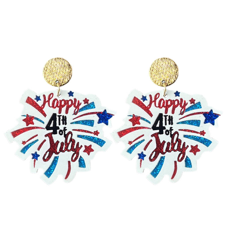 Wholesale Independence Day July 4  Shiny Bald Eagle Boots Butterfly Earrings