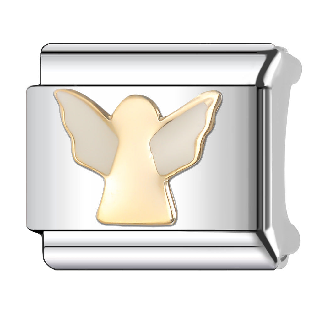 Wholesale Italian Charm Bracelet 9mm DIY Splicing Creative Pattern Stainless Steel Composable Bracelet