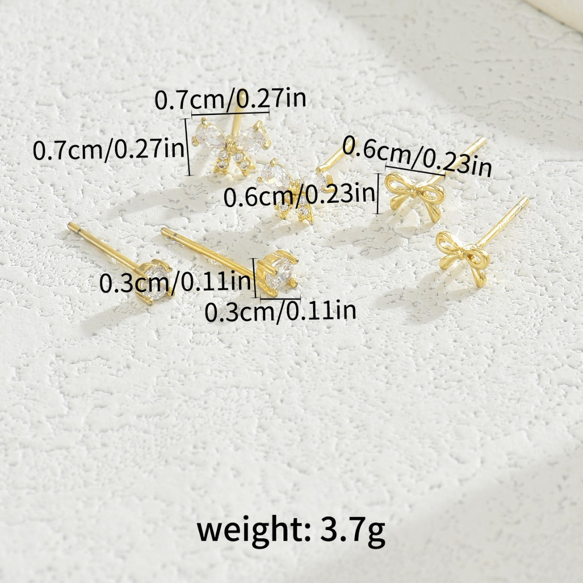 Wholesale Bow Inlaid Zircon Niche Design Earrings