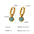 Wholesale  18k gold titanium steel geometric blue turquoise earrings