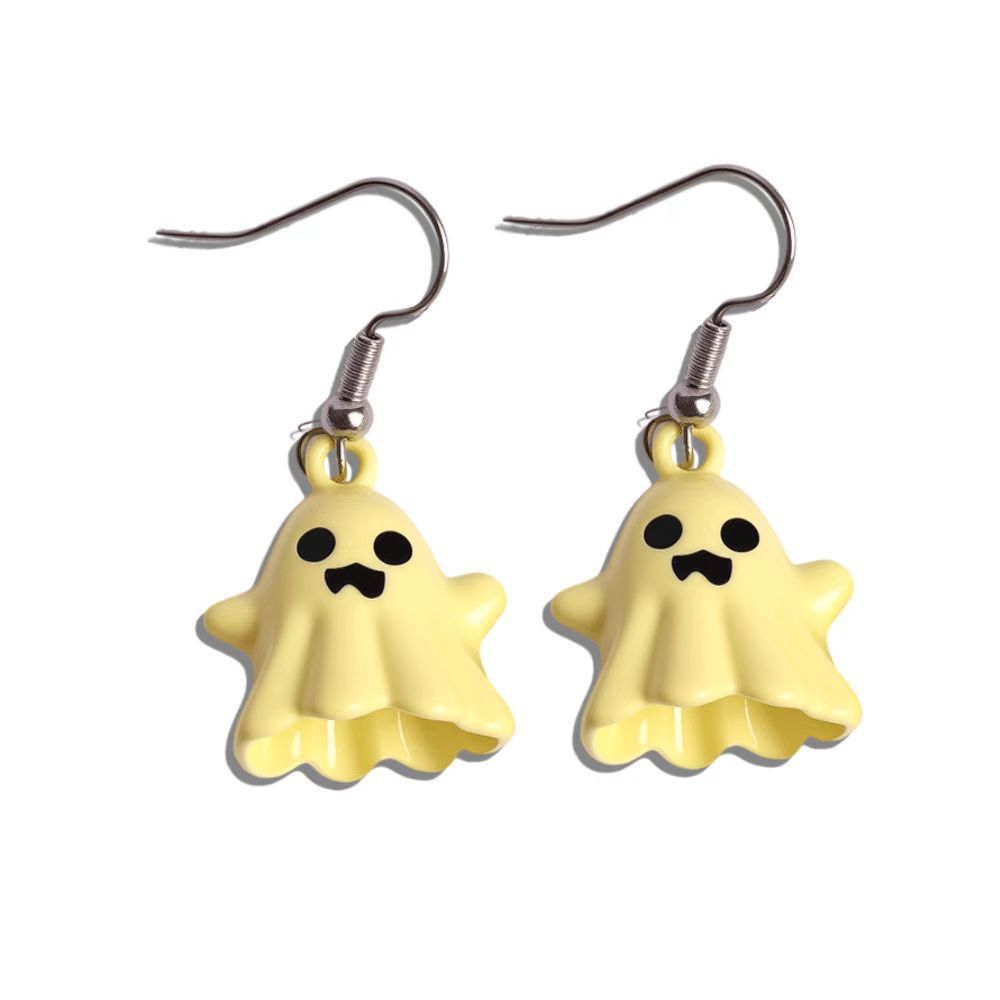 Wholesale  Gothic Ghost Three-Dimensional Alloy Pendant Earrings
