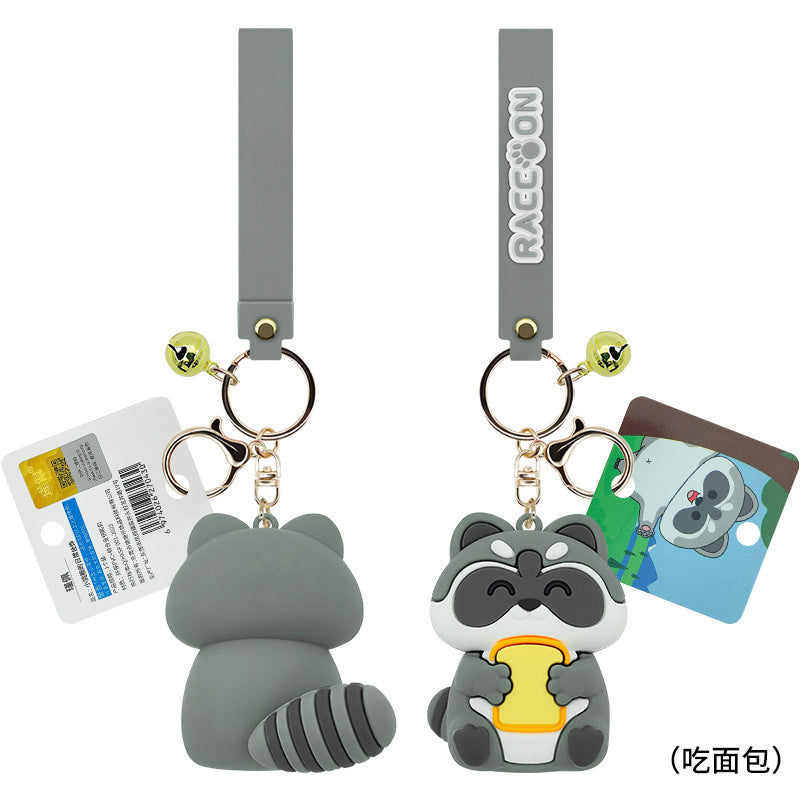 Wholesale Cute Raccoon Cartoon Silicone Keychains ACC-KC-Chaow002