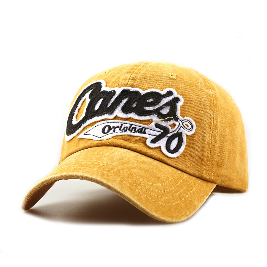 Wholesale Stylish English Letter Baseball Cap Black Dome Short Brim Sun Protection Hat for Outdoor Sports