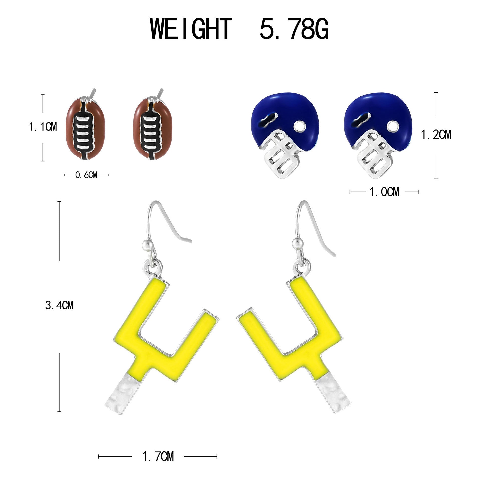 Wholesale 3pcs/set Personalized Color Drop Oil Alloy Earring Set