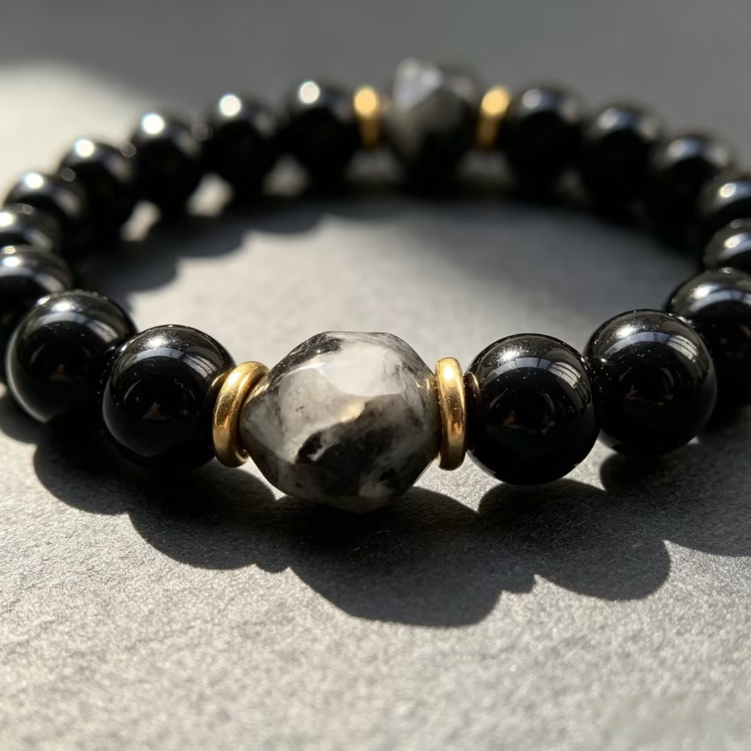 Wholesale Stylish Beaded Black Obsidian Bracelet Unisex Jewelry Accessory Travel Souvenir Gift