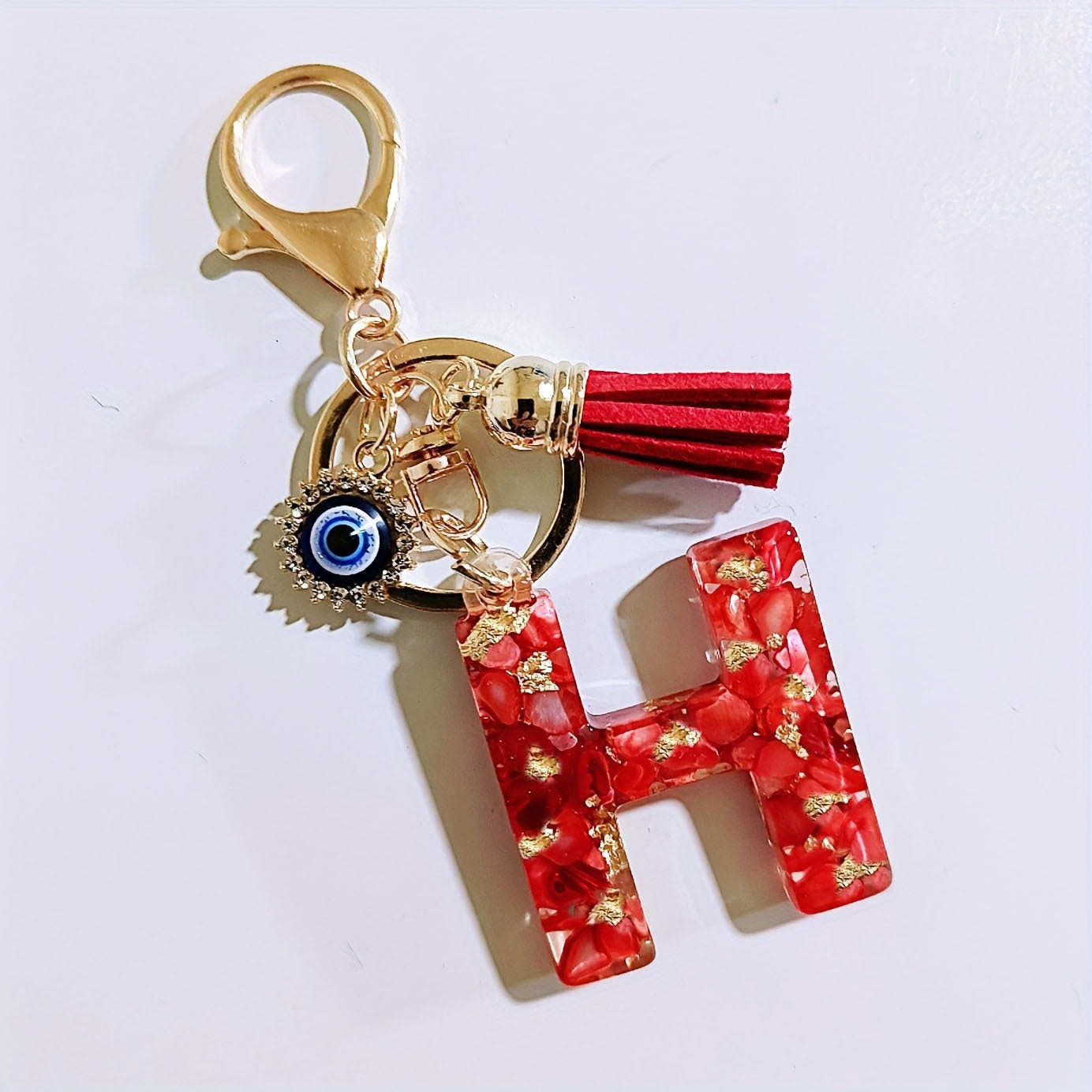 Wholesale Evil Eye Tassel Resin Letter Keychain Bag Charm Fashion Accessory for Party Resale