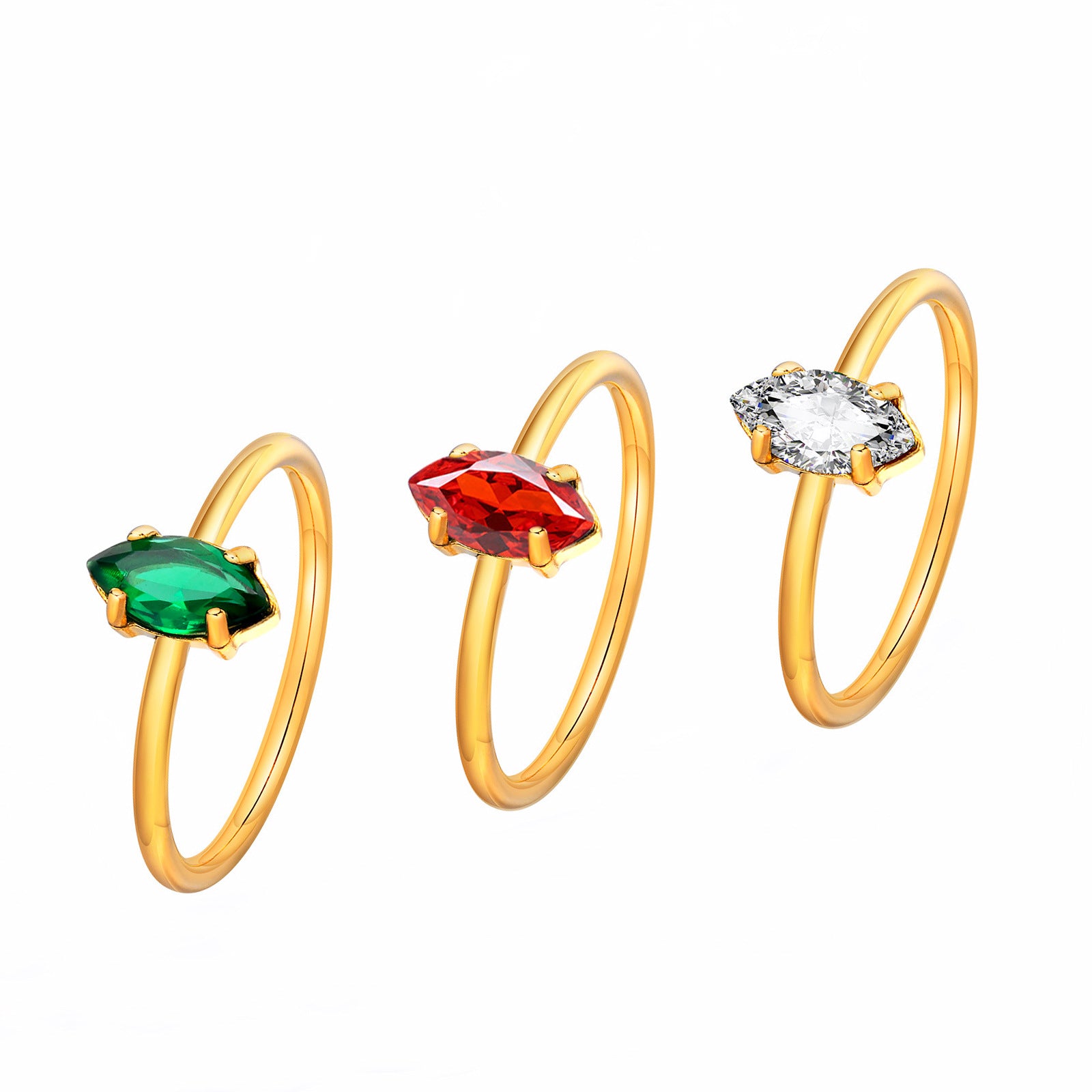 Wholesale 2PCS Steel-titanium colored zircon ring