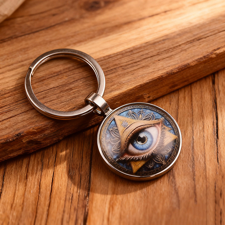 Wholesale Trendy Alloy Mysterious Eye Clover Keychain Pendant Men S European American Style Fashion Accessory Boutique Resale