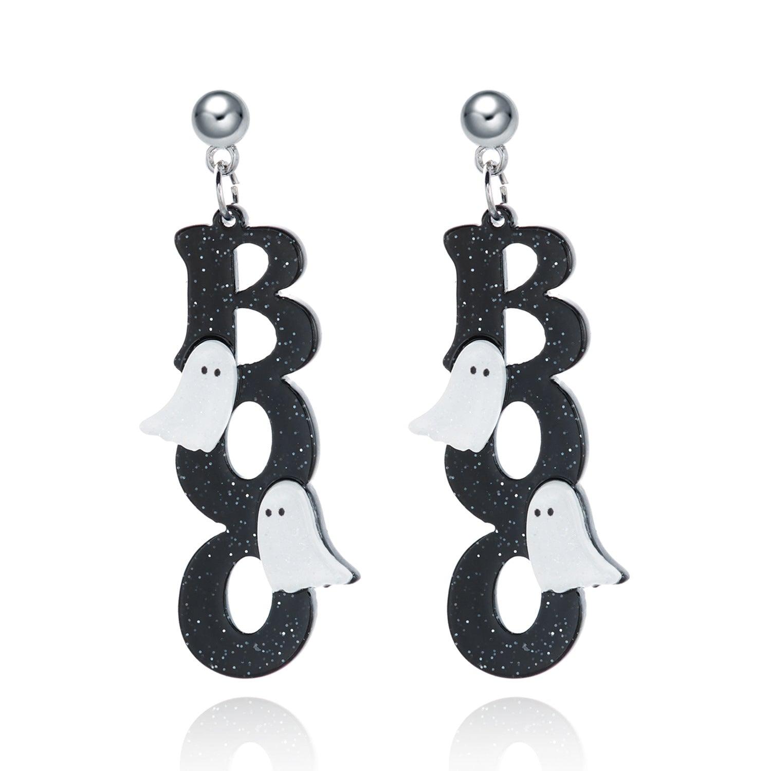 Wholesale Acrylic  BOO Ghost Earrings Party Fashion Accessory Boutique Resale