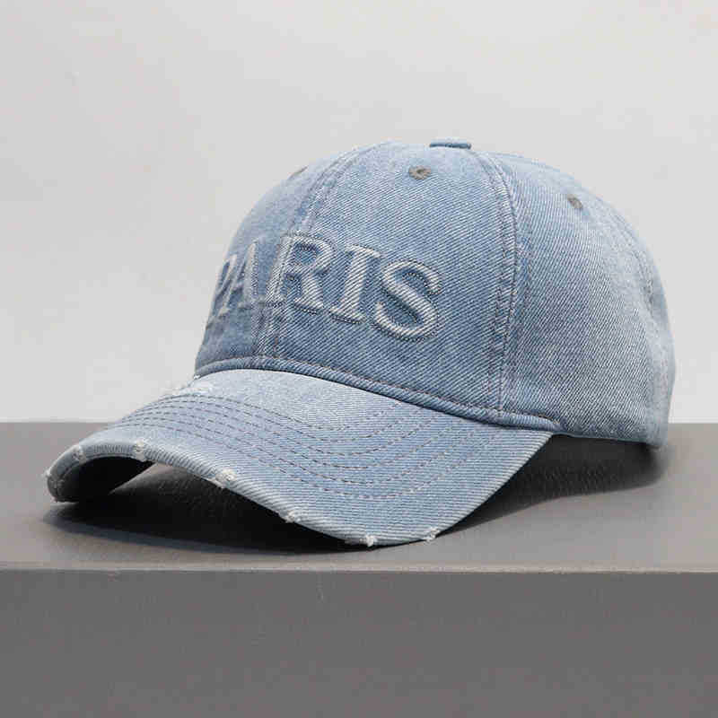 Wholesale Letter retro distressed denim baseball cap hat