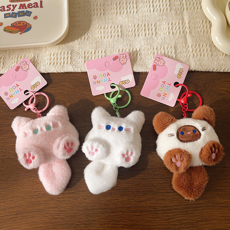 Wholesale Short Plush Cat Keychain DIY Handmade Bag Charm Women S Gift Decorative Boutique Resale