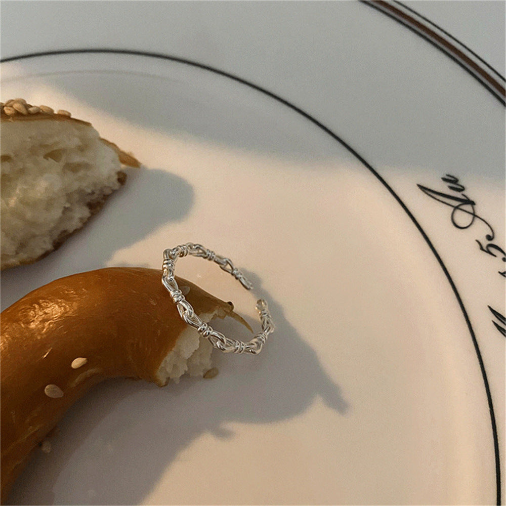 Wholesale Butterfly Pearl Ring 925 Sterling Silver Open Adjustment Index Finger Ring ACC-RS-Yues012