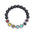 Wholesale black stone wave rotating colorful yoga beads tiger eyes beaded  Bracelet