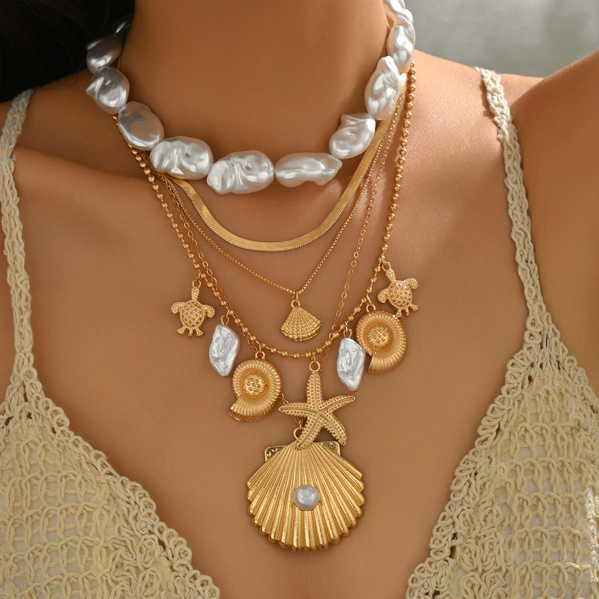 Wholesale Bohemian Shaped Pearl Necklace