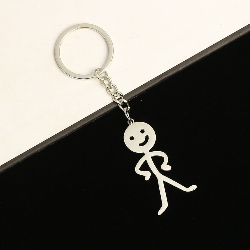 Wholesale Titanium Steel Graffiti Stickman Keychains ACC-KC-HongAo005