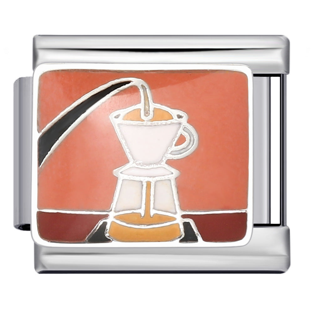 Wholesale Italian Charm Bracelet Gold Plated Oil Drop DIY WeldingStainless Steel Composable Bracelet