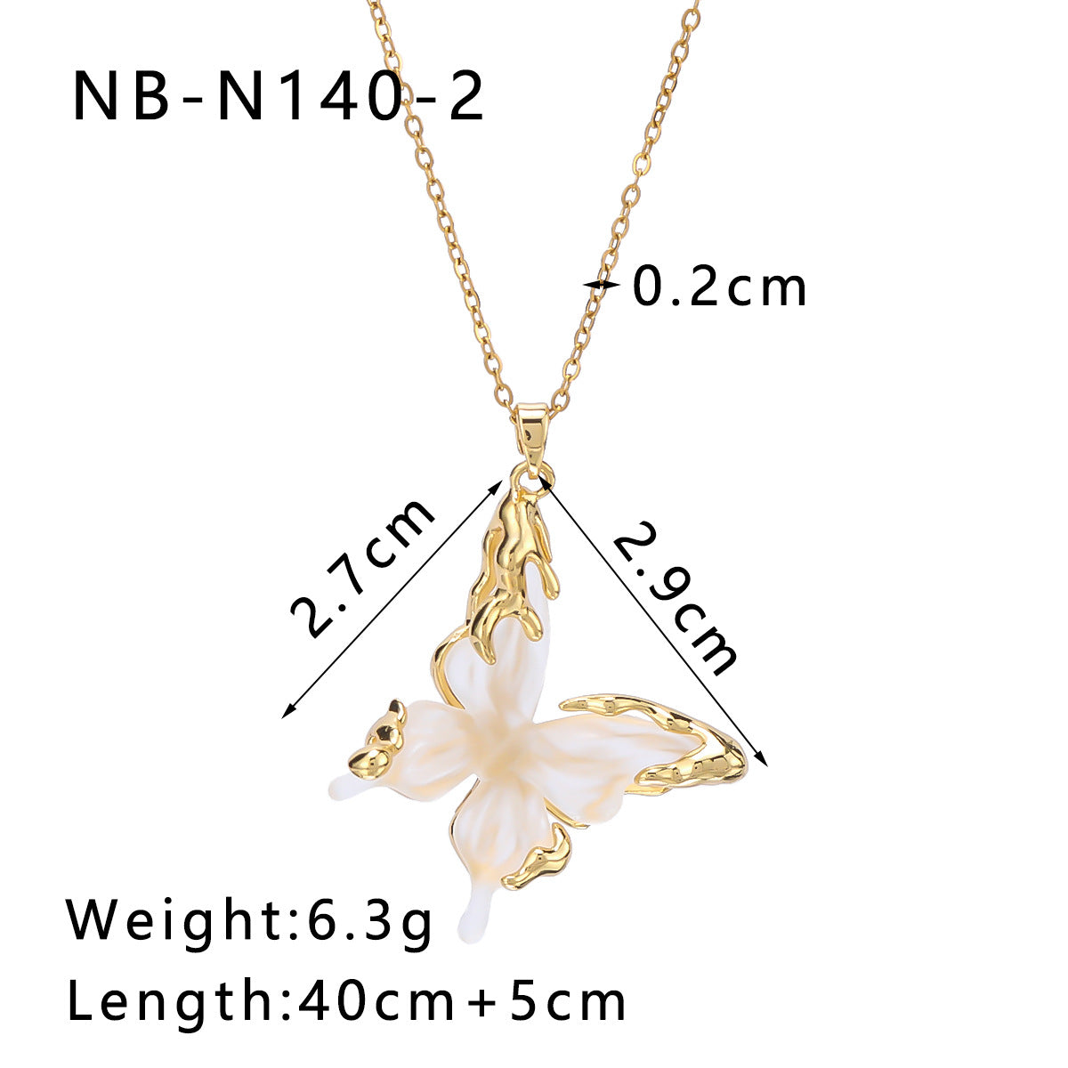 Wholesale Stainless Steel Necklace Copper Butterfly Pendant Necklaces