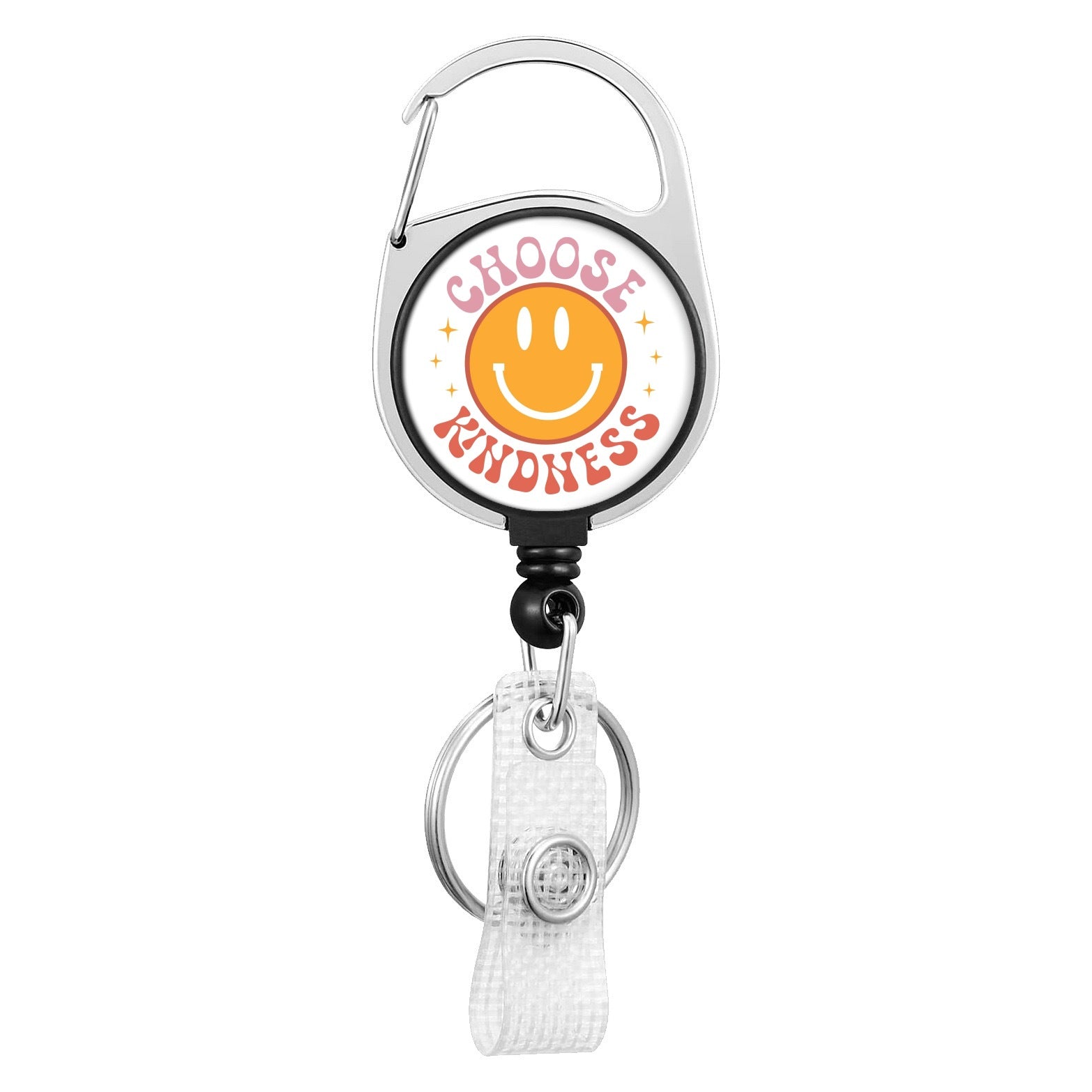 Wholesale Floral Alloy  Retractable Rotating Badge Keychain