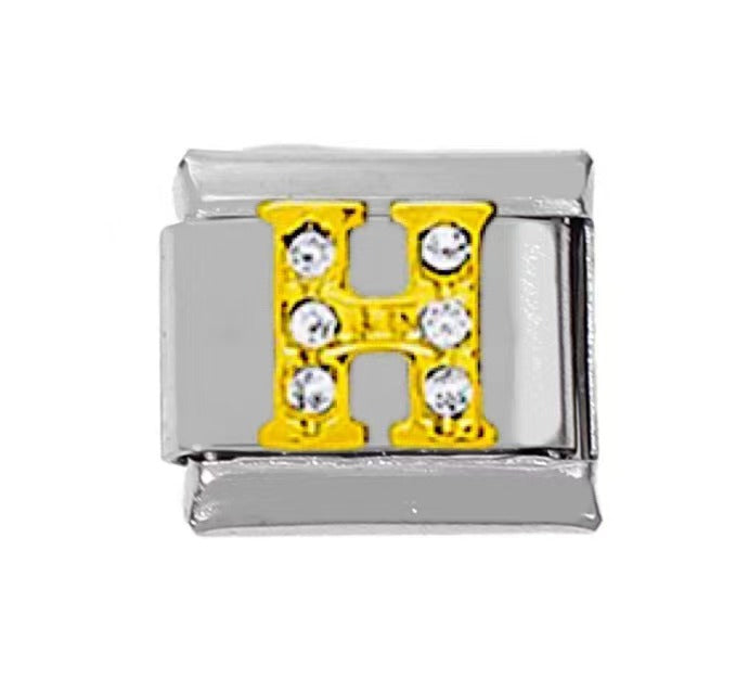 Wholesale 5pcs Italian Charm Bracelet Charm Module Stainless Steel Letter Bracelet 9mm DIY Pattern Free Stitching Detachable Composable Bracelet ACC-BT-DaLiang022