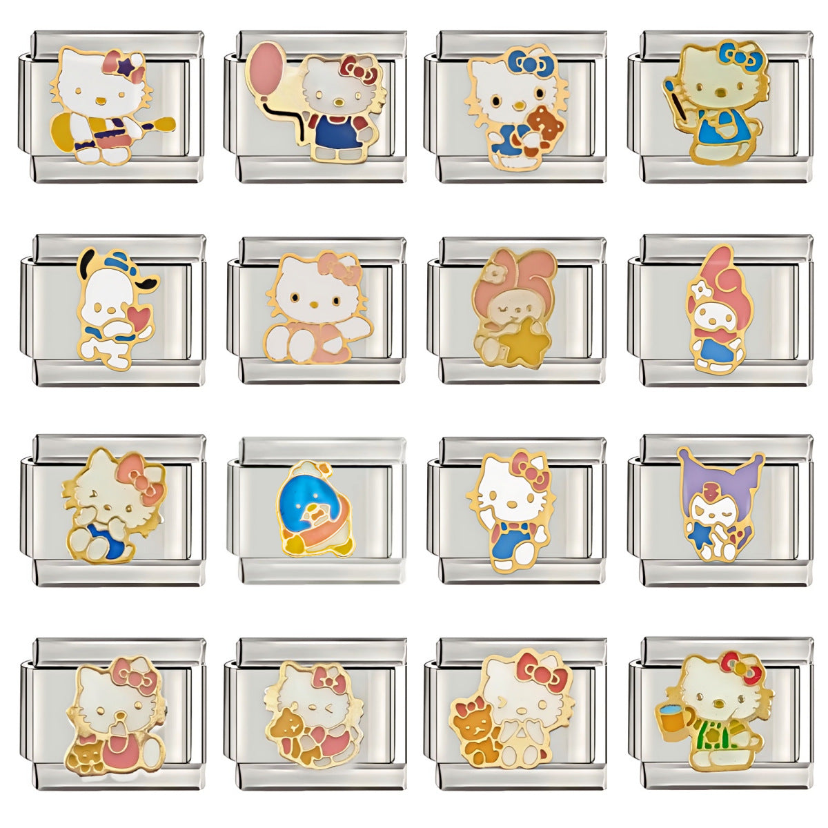 Wholesale Italian Charm Starter Bracelets DIY square Single Section Creative Stainless Steel Composable Bracelet